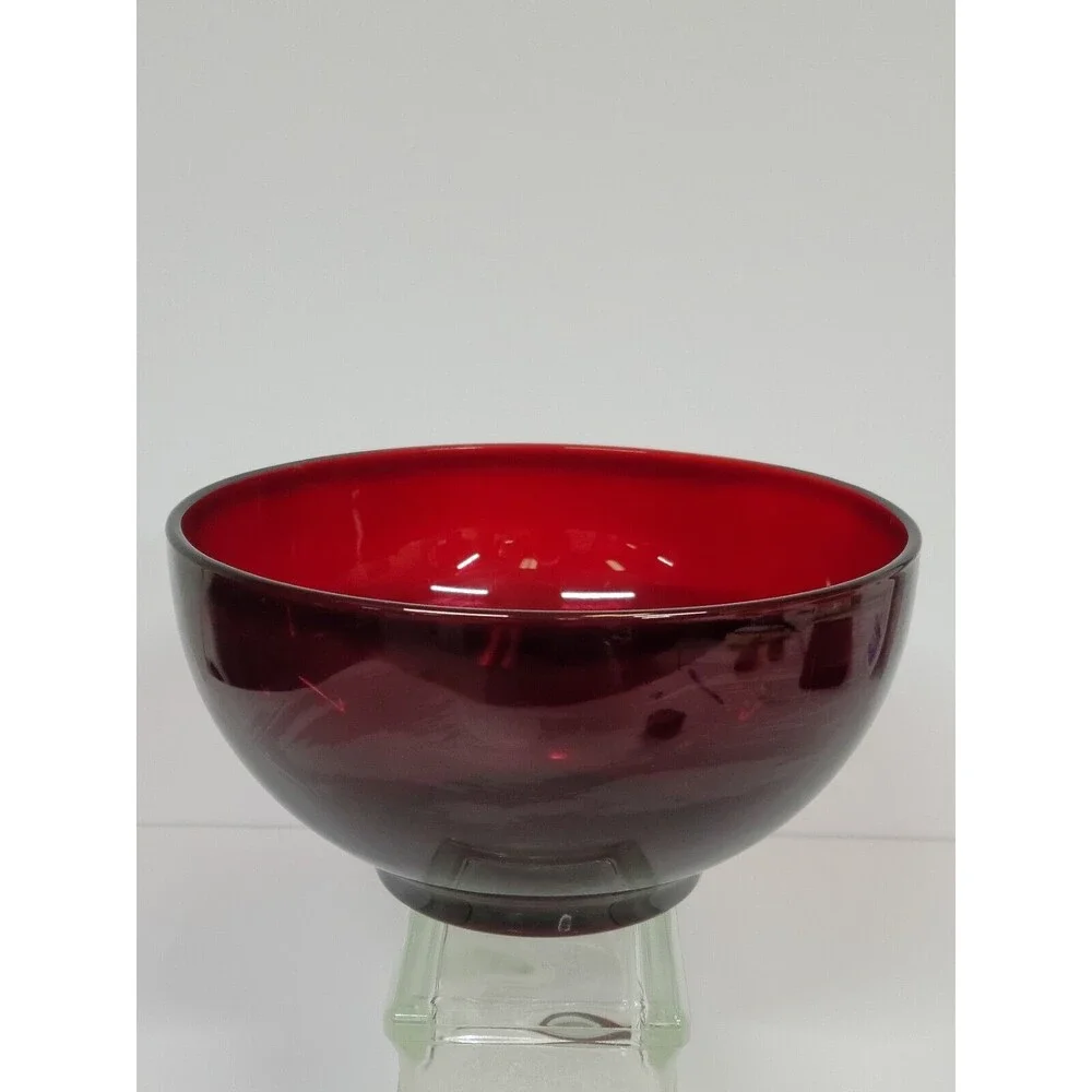 Vintage Hazel Atlas Ruby Red Glass Bowl